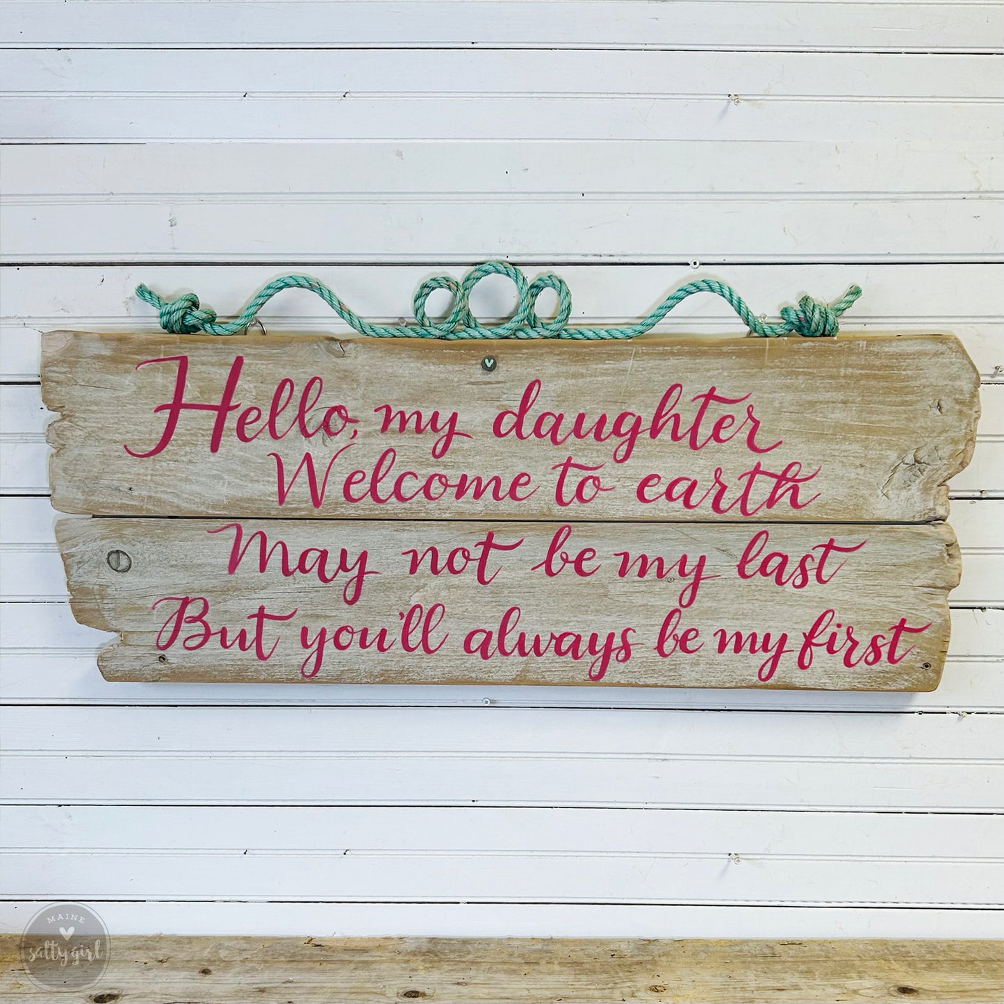 Custom Cottage Sign with Fishing Rope Hanger - DBL Boards