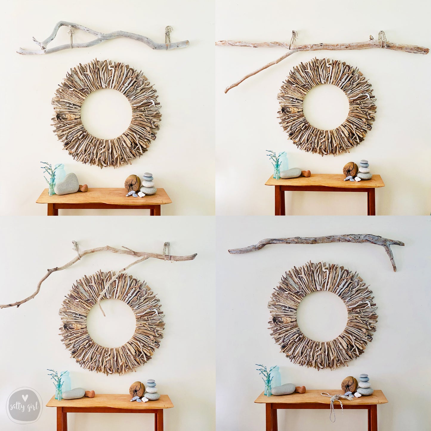 Driftwood Curvy Branch for Coastal Wall Decor