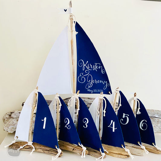 Driftwood Sailboats 16"  - 6 Sailboat Event Centerpieces