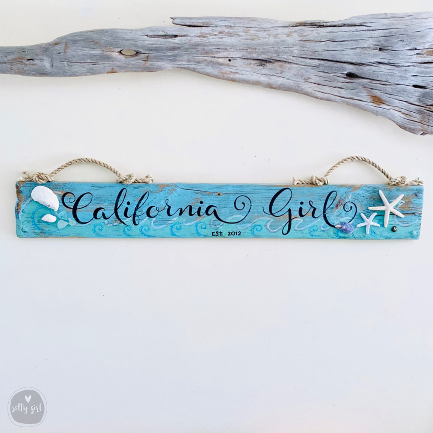 Large Custom Driftwood Sign with Rope Hangers - 4-6 Ft Personalized Sign