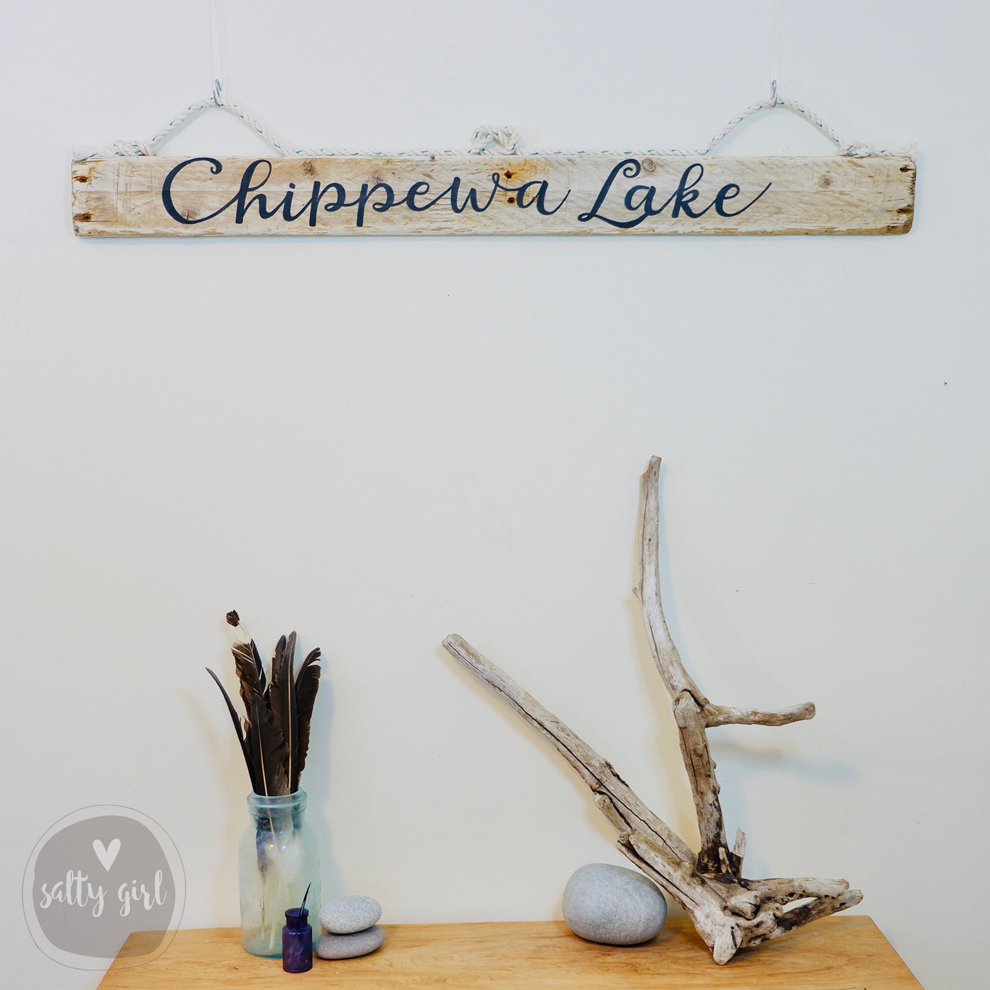Large Custom Driftwood Sign with Rope Hangers - 4-6 Ft Personalized Sign