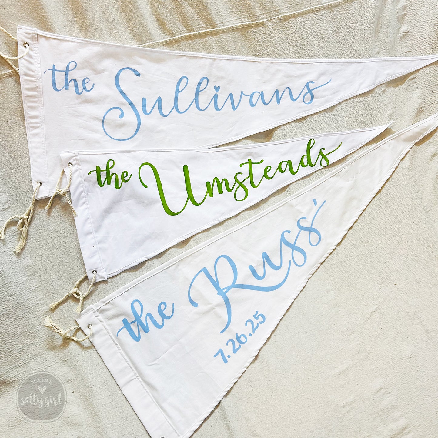 Personalized Wedding Pennant Flag – Custom 13"x36" Banner for Wedding Decor