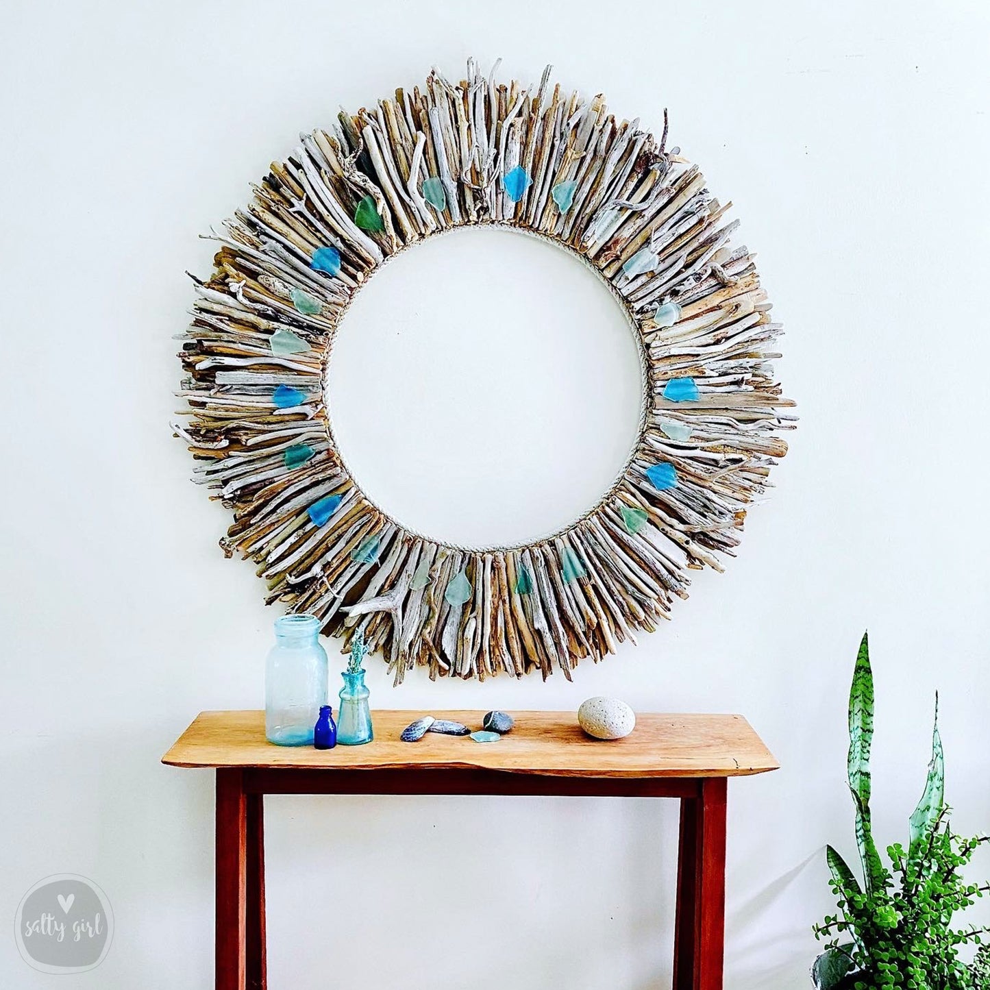 Driftwood Wreath Wall Decor with Natural Sun-Bleached Tones 30 - 42"