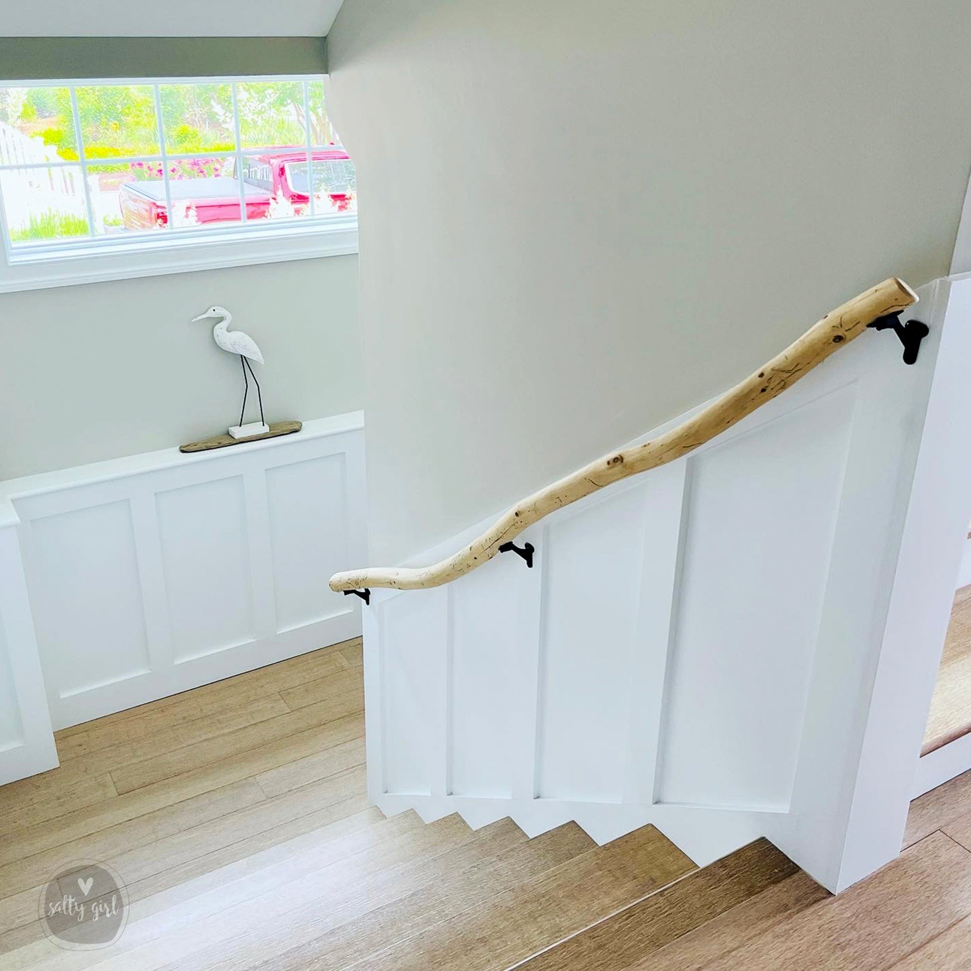 Driftwood Handrail 14-16 FT Stair Rail - Maine Salty Girl -   14-15 FT / Natural / No Hardware