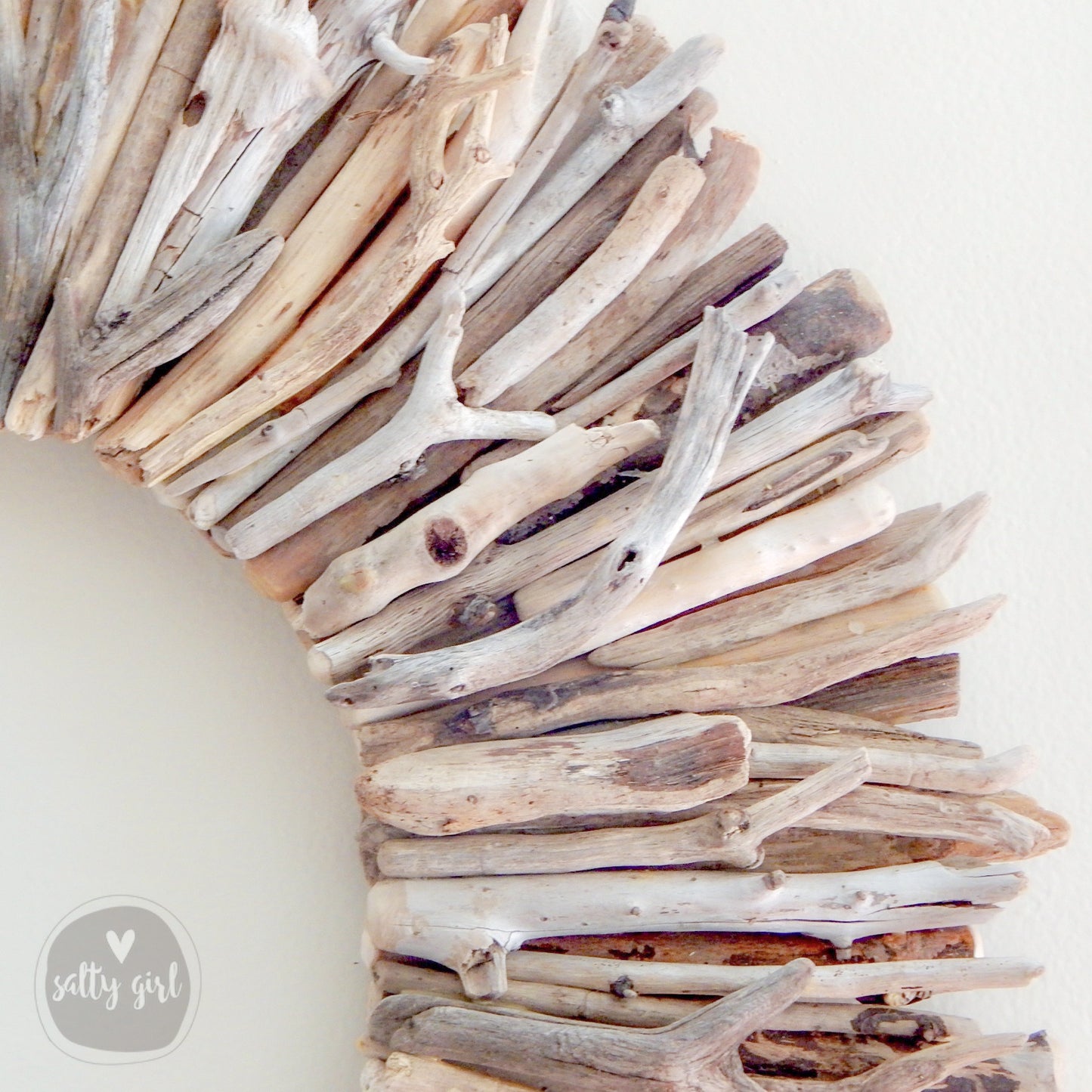 Driftwood Wreath Wall Decor with Natural Sun-Bleached Tones 30 - 42"
