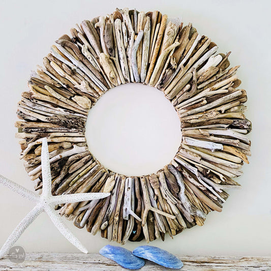 Driftwood Wreath with Unique Natural Accents - Sizes 12"-16"-20”