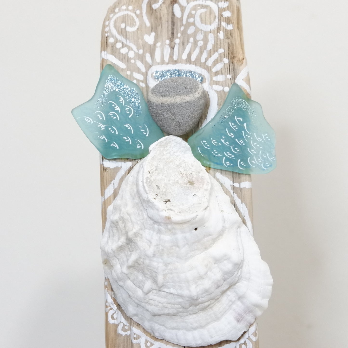 Angel Sea Glass Christmas Tree Topper for Driftwood & Evergreen Trees