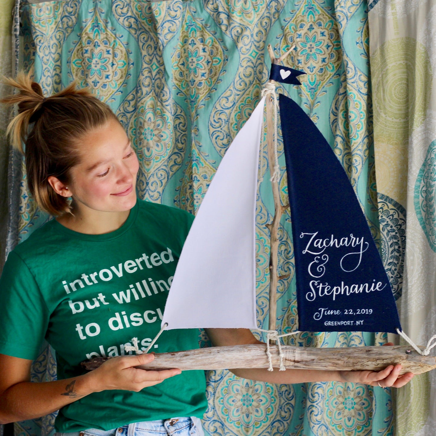 Driftwood Sailboat Centerpiece - 24" Nautical Centerpiece - Driftwood Wedding Table Sailboat