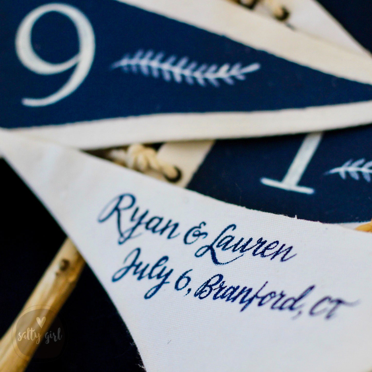 Centerpiece Pennant Flag | Wedding Table Number Flags | Wedding Table Markers | Nautical Wedding