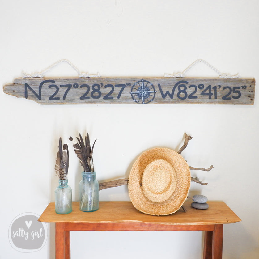 Custom Driftwood Sign with Double Hanger - Personalized Sign with Fishing Rope Hanger - Beach Themed Wall Art