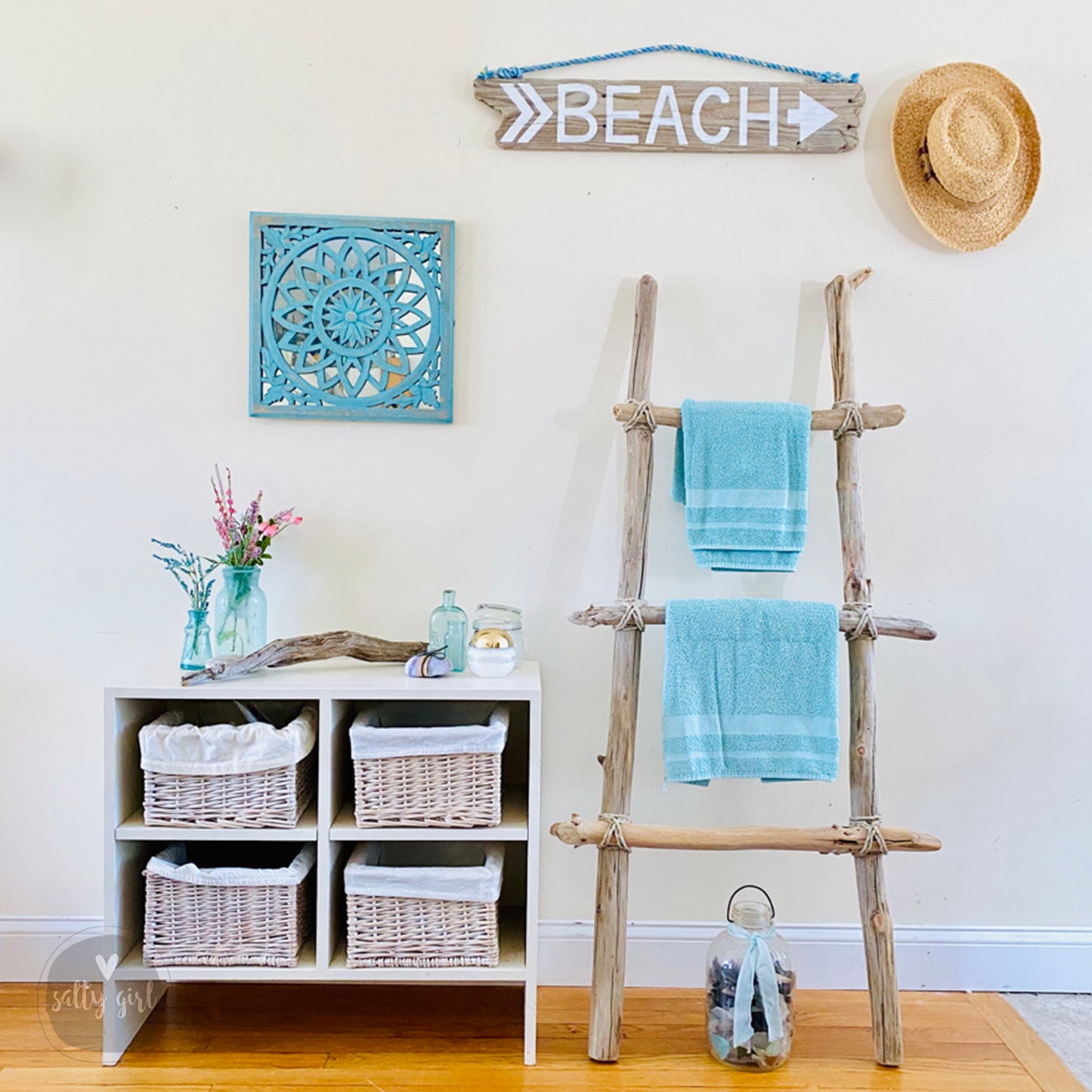 Driftwood Blanket Ladder - Handmade Quilt Ladder - Loft Ladder
