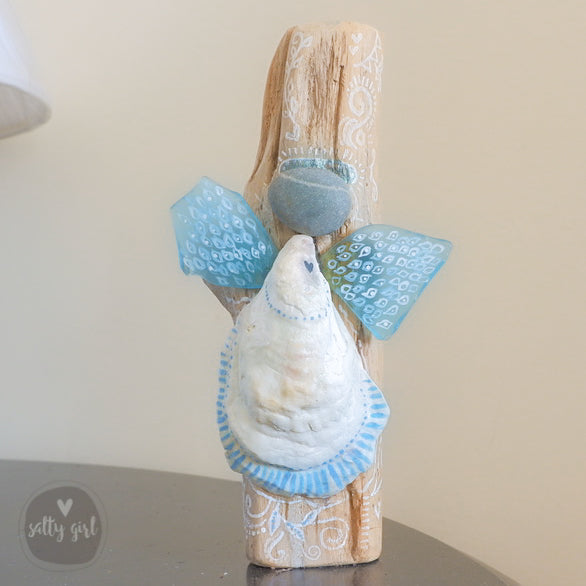 Angel Sea Glass Christmas Tree Topper for Driftwood & Evergreen Trees