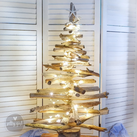 Driftwood Christmas Tree with lights