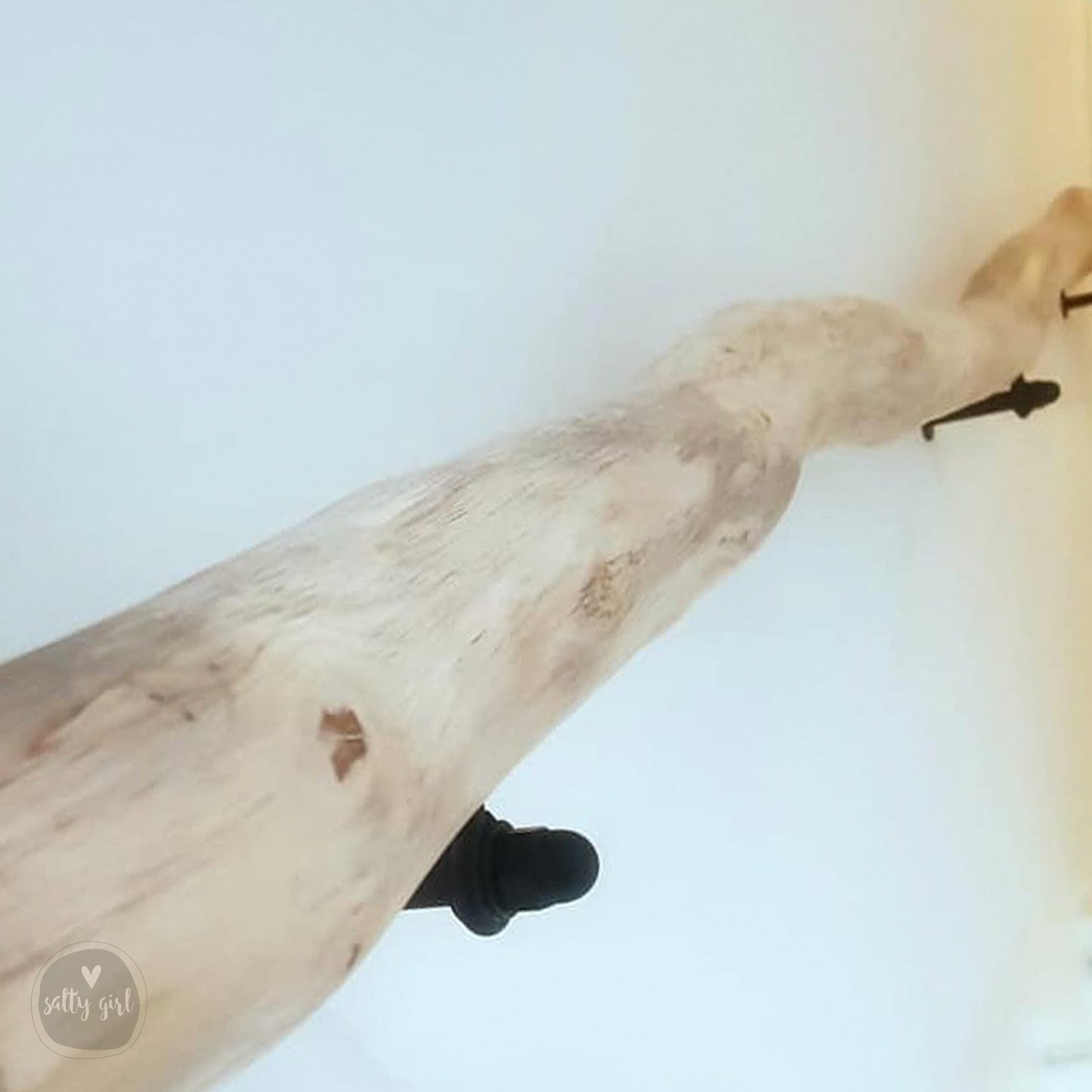 Driftwood Handrail 14-16 FT Stair Rail - Maine Salty Girl - 14-15 FT / Natural / No Hardware
