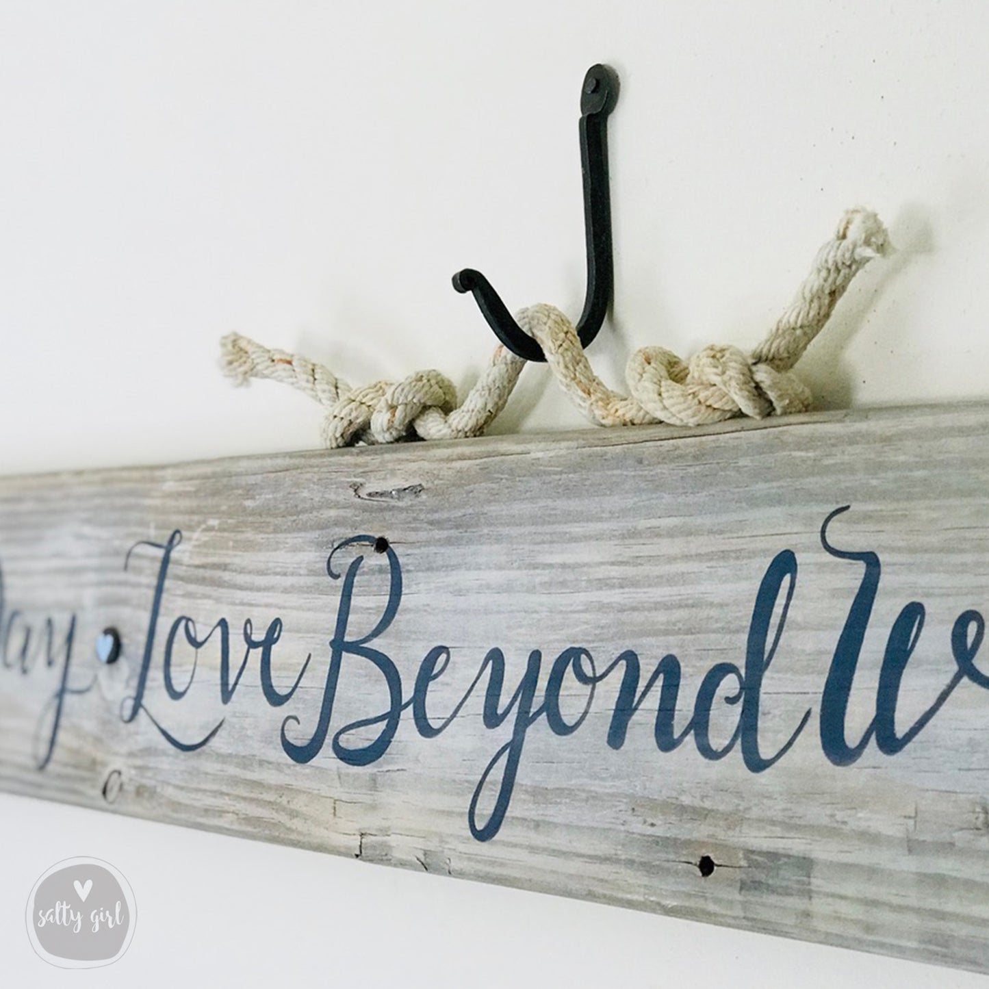 Custom Driftwood Sign with Double Hanger - Personalized Sign with Fishing Rope Hanger - Beach Themed Wall Art