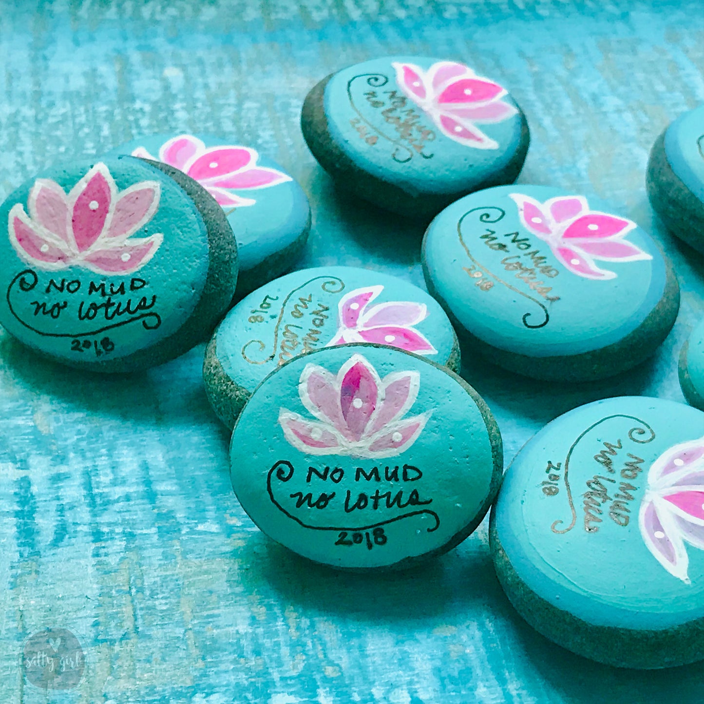 Painted Beach Stones with Whimsical Designs - custom event favors