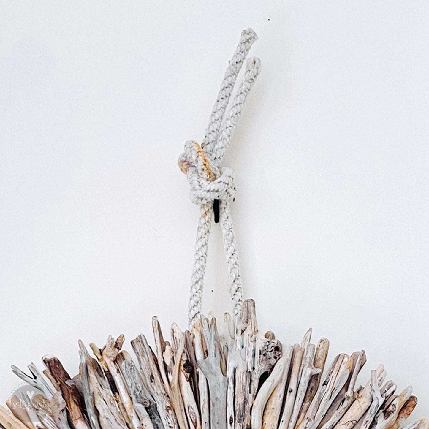 Driftwood Wreath with Maine Beach Brick & Aqua Sea Glass Accents - Sizes 12" - 16" - 20”