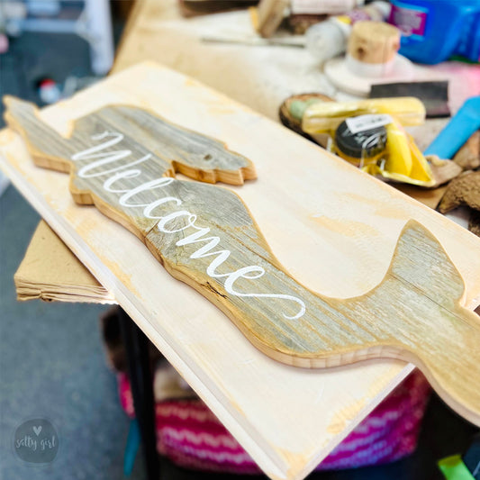 Wooden Mermaid Wall Hanging Sign