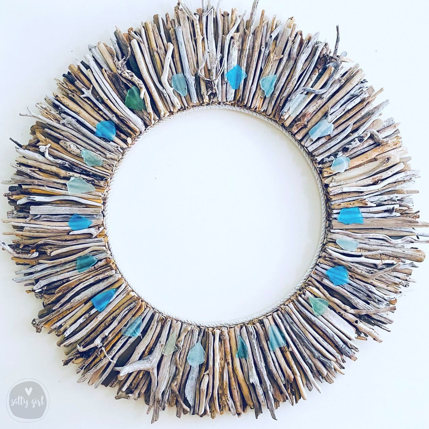 Driftwood Wreath Wall Decor with Natural Sun-Bleached Tones 30 - 42"