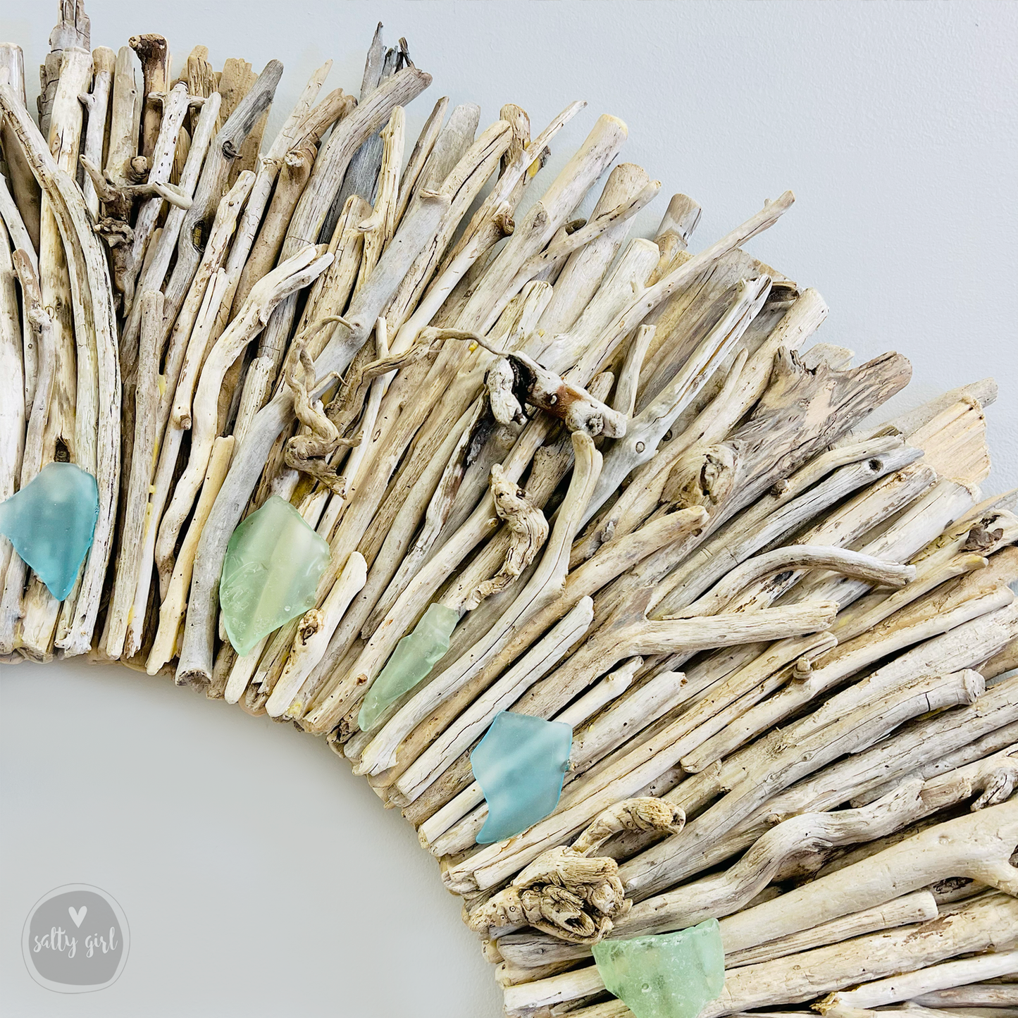 Driftwood Wreath Wall Decor with Natural Sun-Bleached Tones 30 - 42"
