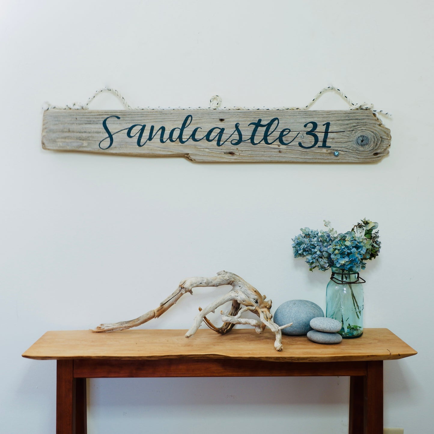 Large Custom Driftwood Sign with Rope Hangers - 4-6 Ft Personalized Sign