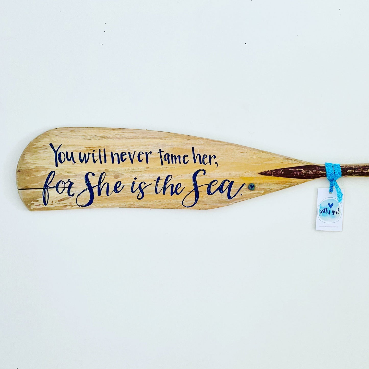 Custom Painted Antique Boat Oar - Nautical Wall Art
