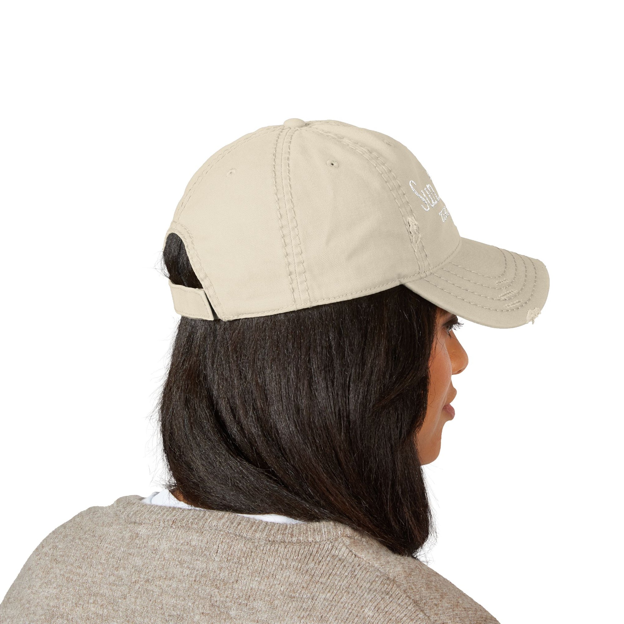 Embroidered 'Sun. Sand. Zero F*cks.' Distressed Dad Hat — Beachy Vintage Baseball Cap
