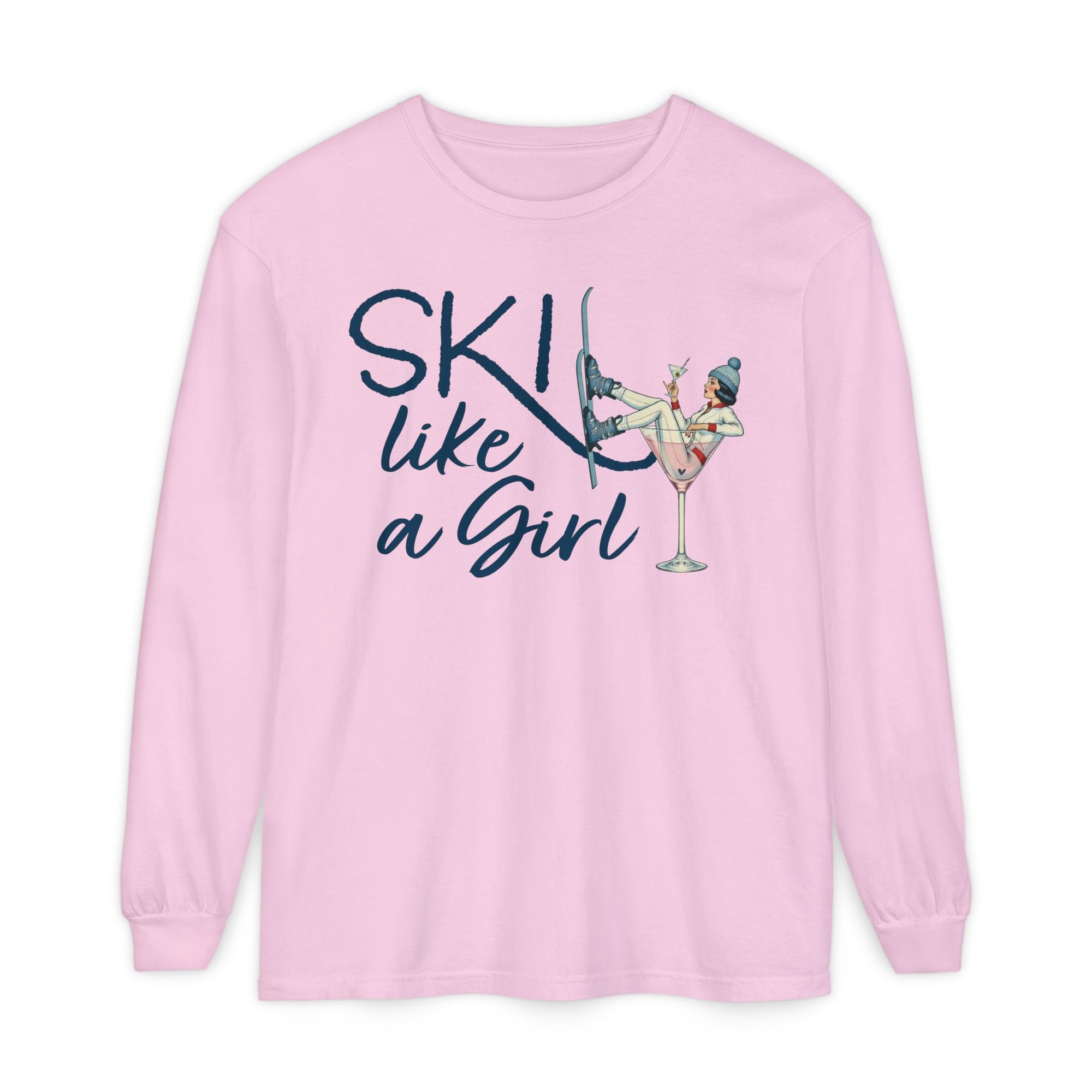 Ski Like a Girl Long Sleeve Tee – Retro Après Ski Shirt