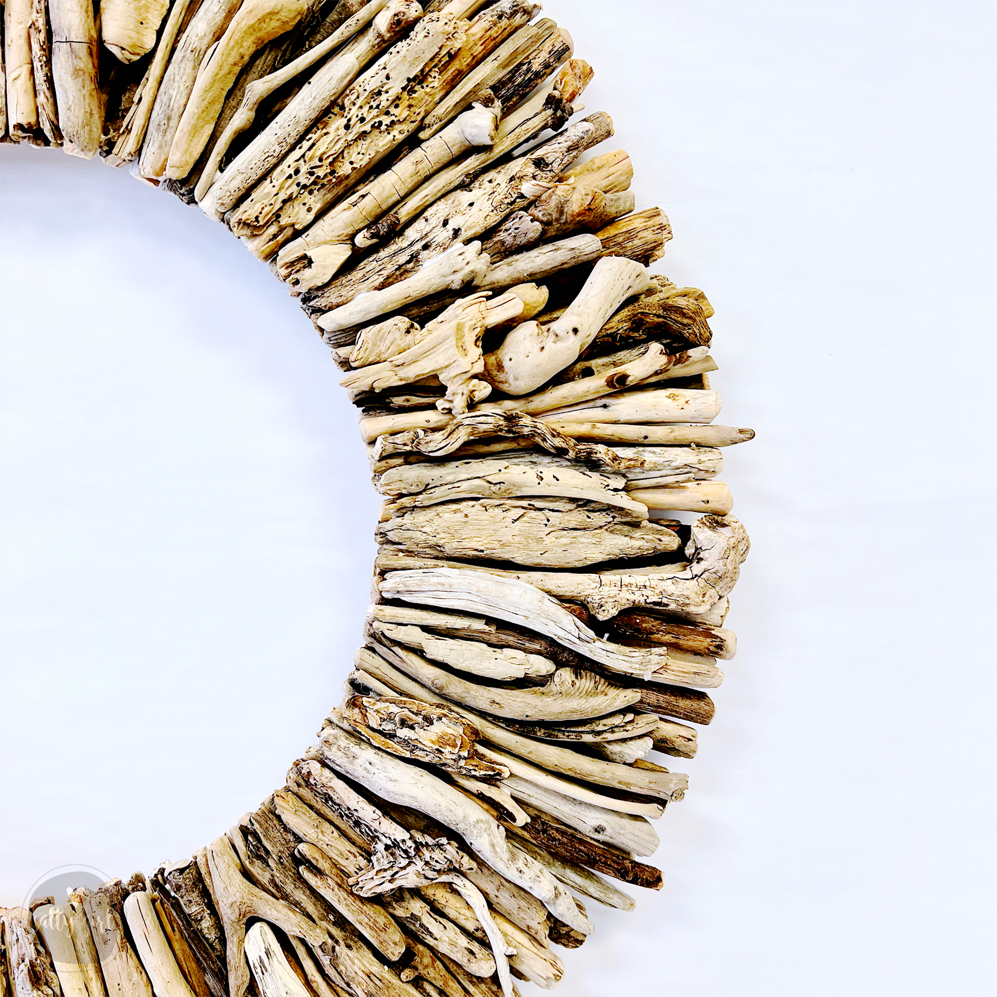 Driftwood Wreath | Handmade Coastal Home Decor - Natural Wall Decor, 24" Rustic Beach Accent