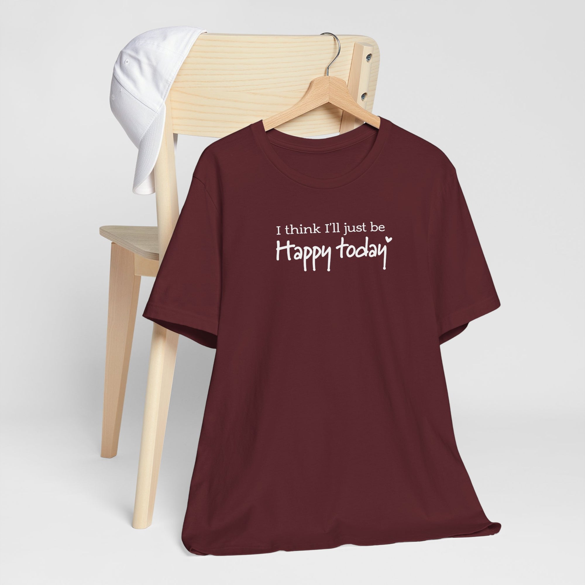 Happy Today Tee - Soft Cotton Casual Shirt With Positive Message & Relaxed Fit