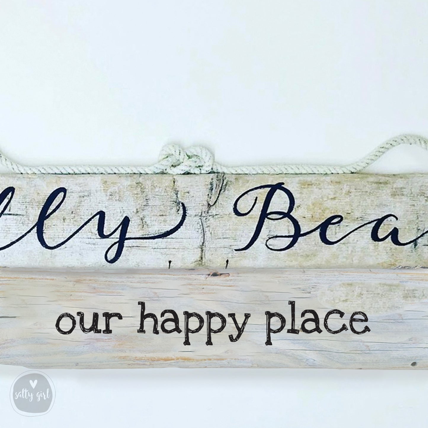 Custom Double Plank Driftwood Sign - Summer Cottage Sign with Fishing Rope Hanger - Personalized Wooden Sign