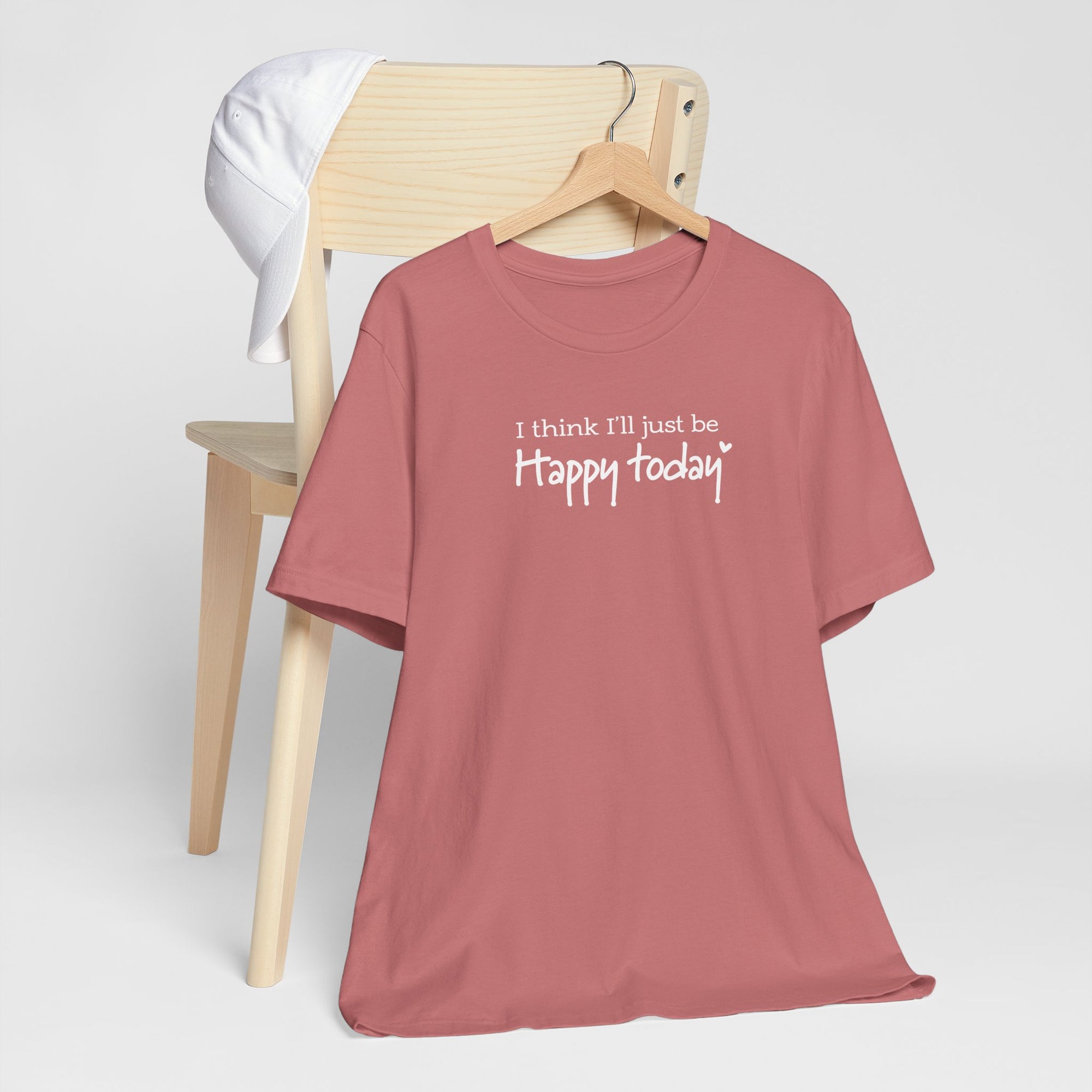 Happy Today Tee - Soft Cotton Casual Shirt With Positive Message & Relaxed Fit