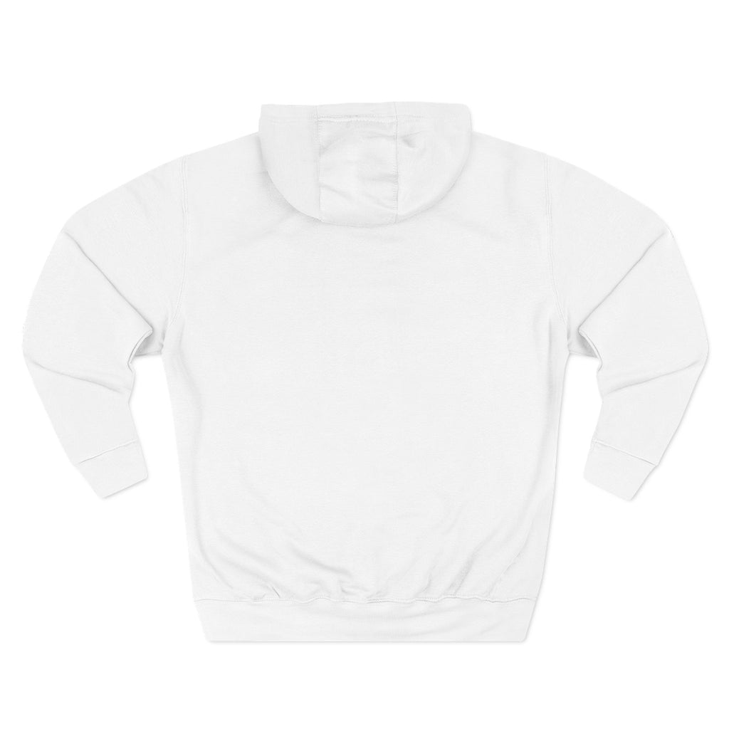 A plain white hoodie with long sleeves.