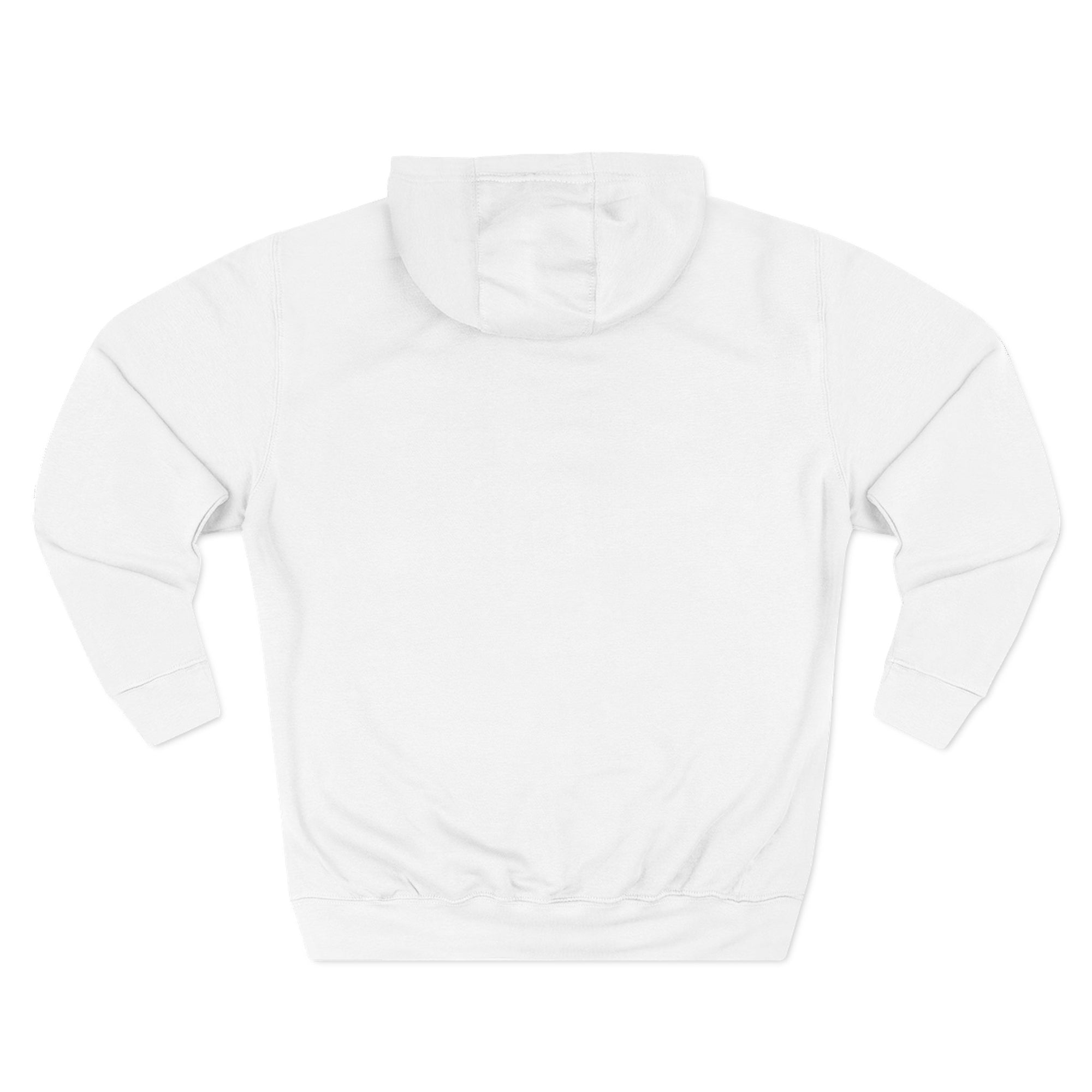 A plain white hoodie with long sleeves.
