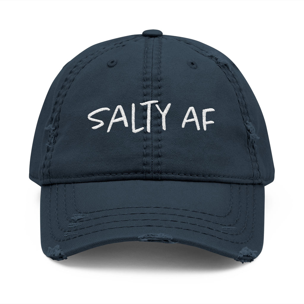 Salty AF Distressed Dad Hat — Embroidered Vintage Baseball Cap