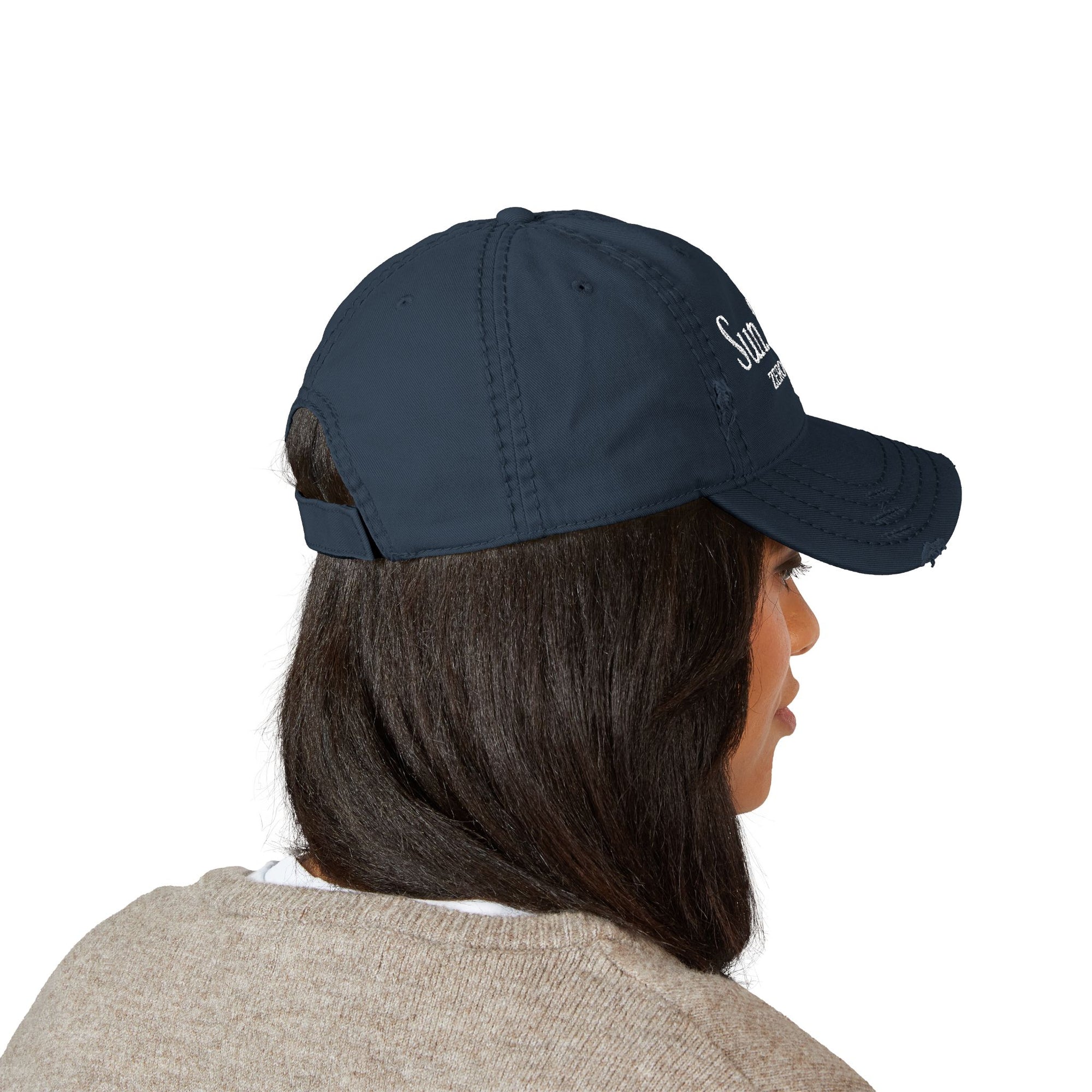 Embroidered 'Sun. Sand. Zero F*cks.' Distressed Dad Hat — Beachy Vintage Baseball Cap