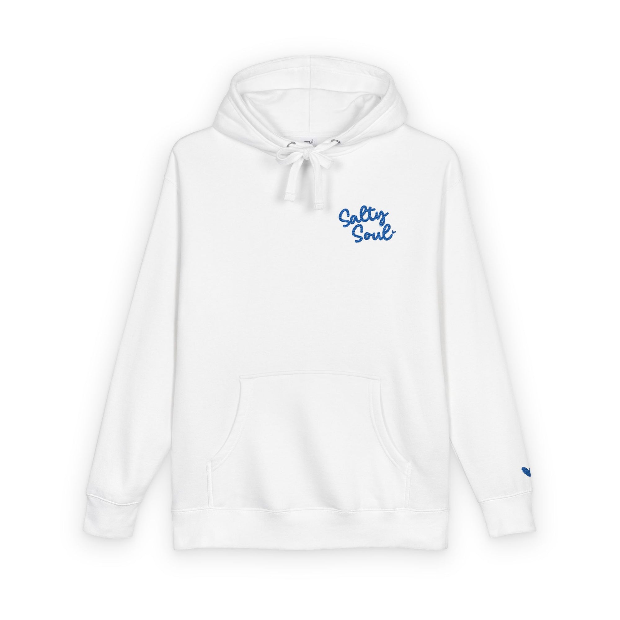 Salty Soul Embroidered Long Fleece Hoodie – Cozy Pullover With Adjustable Hood & Kangaroo Pocket