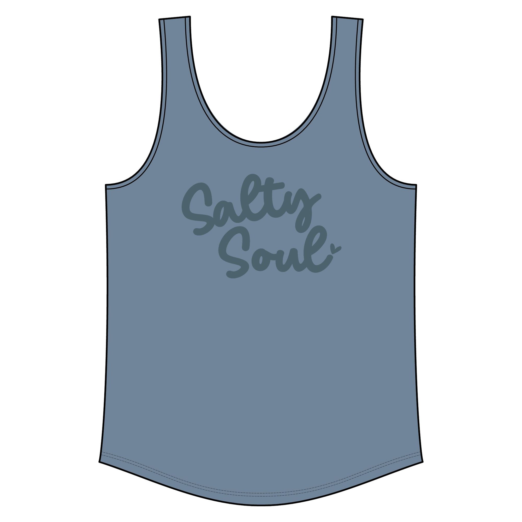 Salty Soul Tank Top — Garment-Dyed Beachy Graphic Tank
