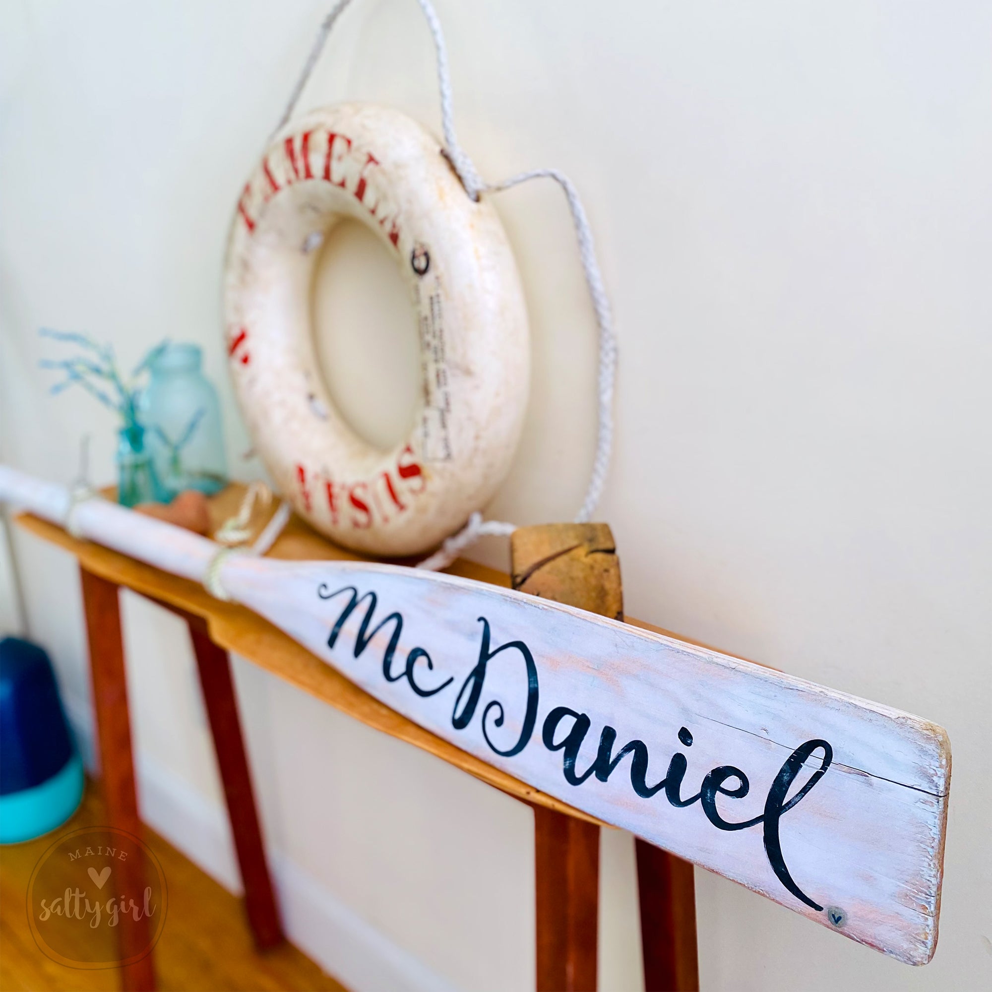 Custom Hand Painted Boat Paddle - Nautical Wall Art
