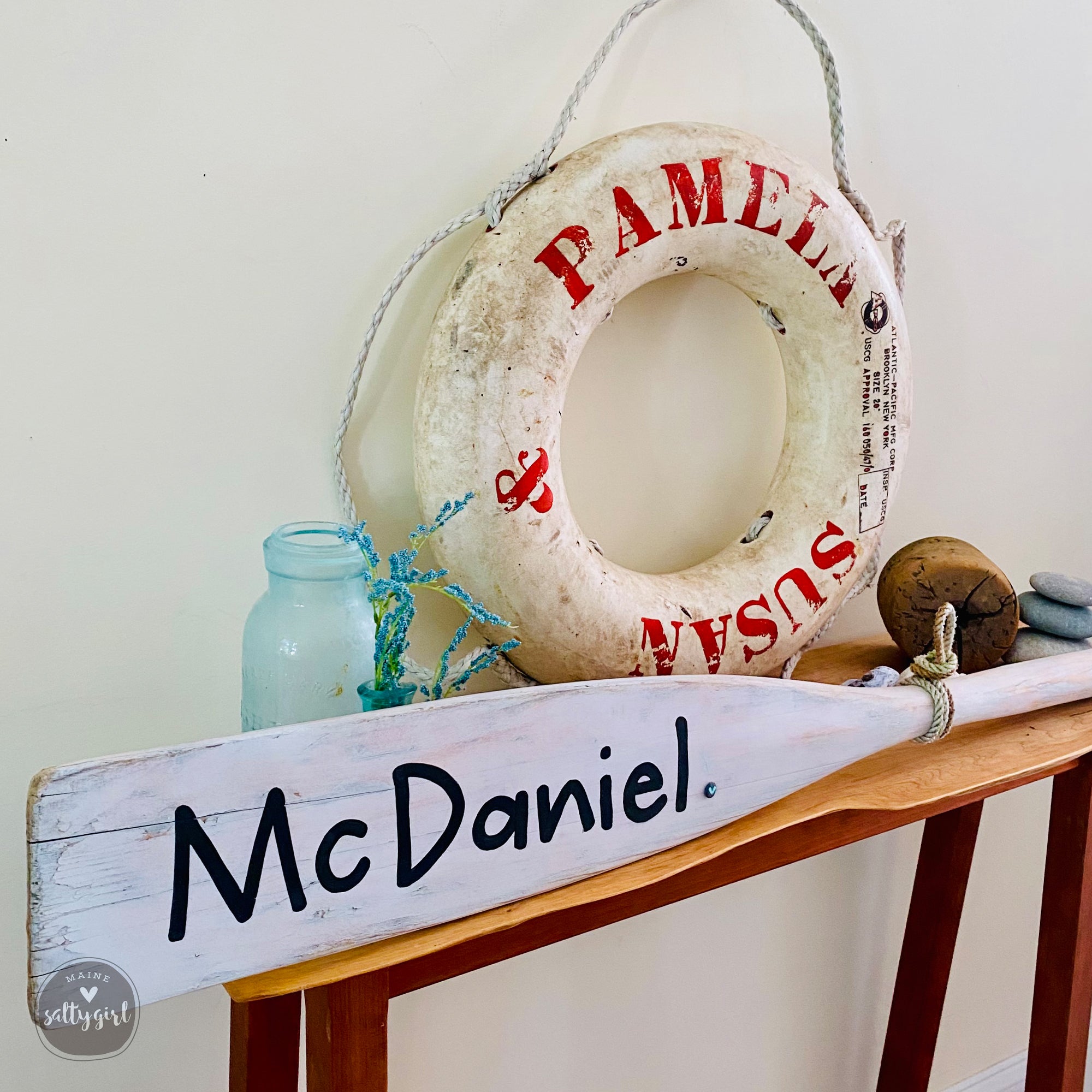 Custom Hand Painted Boat Paddle - Nautical Wall Art