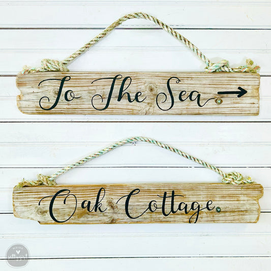 Custom 2 Sided Driftwood Sign - Double Sided Hand Lettered Sign