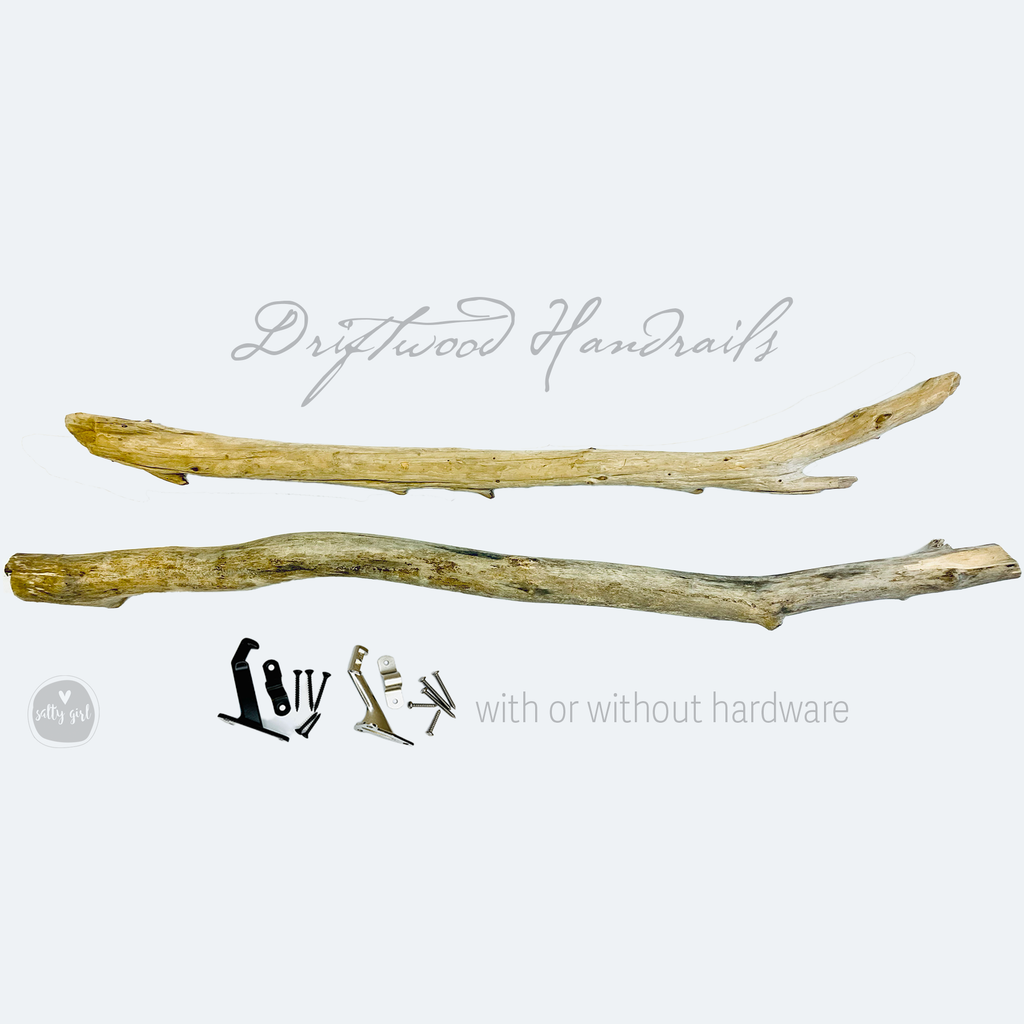 Driftwood handrail with hardware showcase