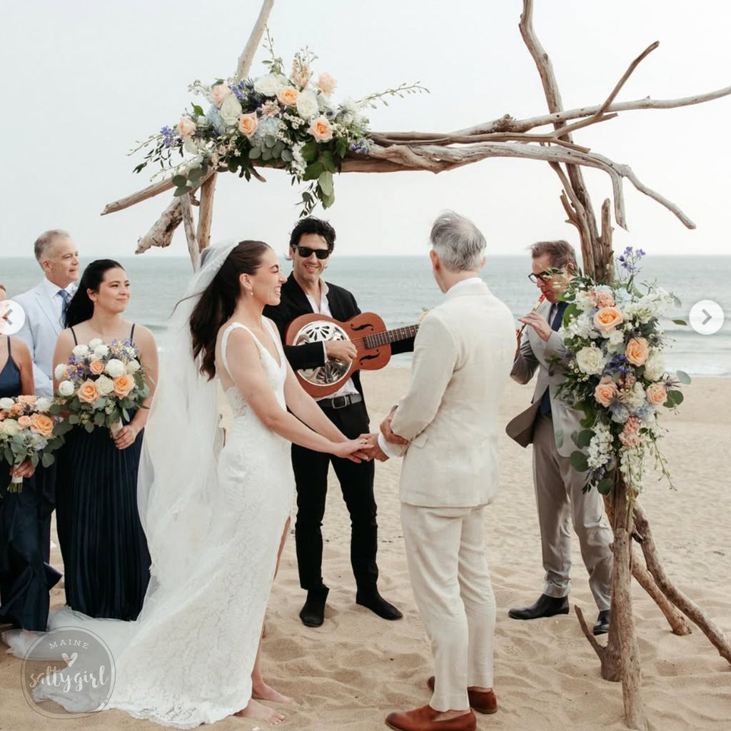 Wedding Arch made from Maine Driftwood - Curved Self-Standing Design - Delivery to ME, NH, MA