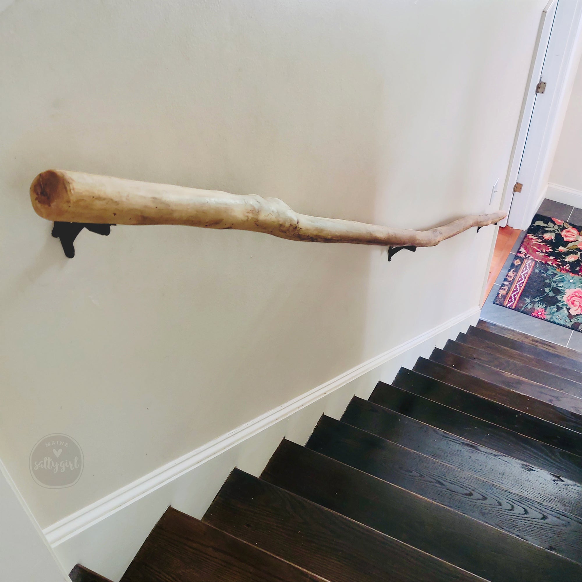Driftwood Handrail 14-16 FT Stair Rail - Maine Salty Girl -   14-15 FT / Natural / No Hardware