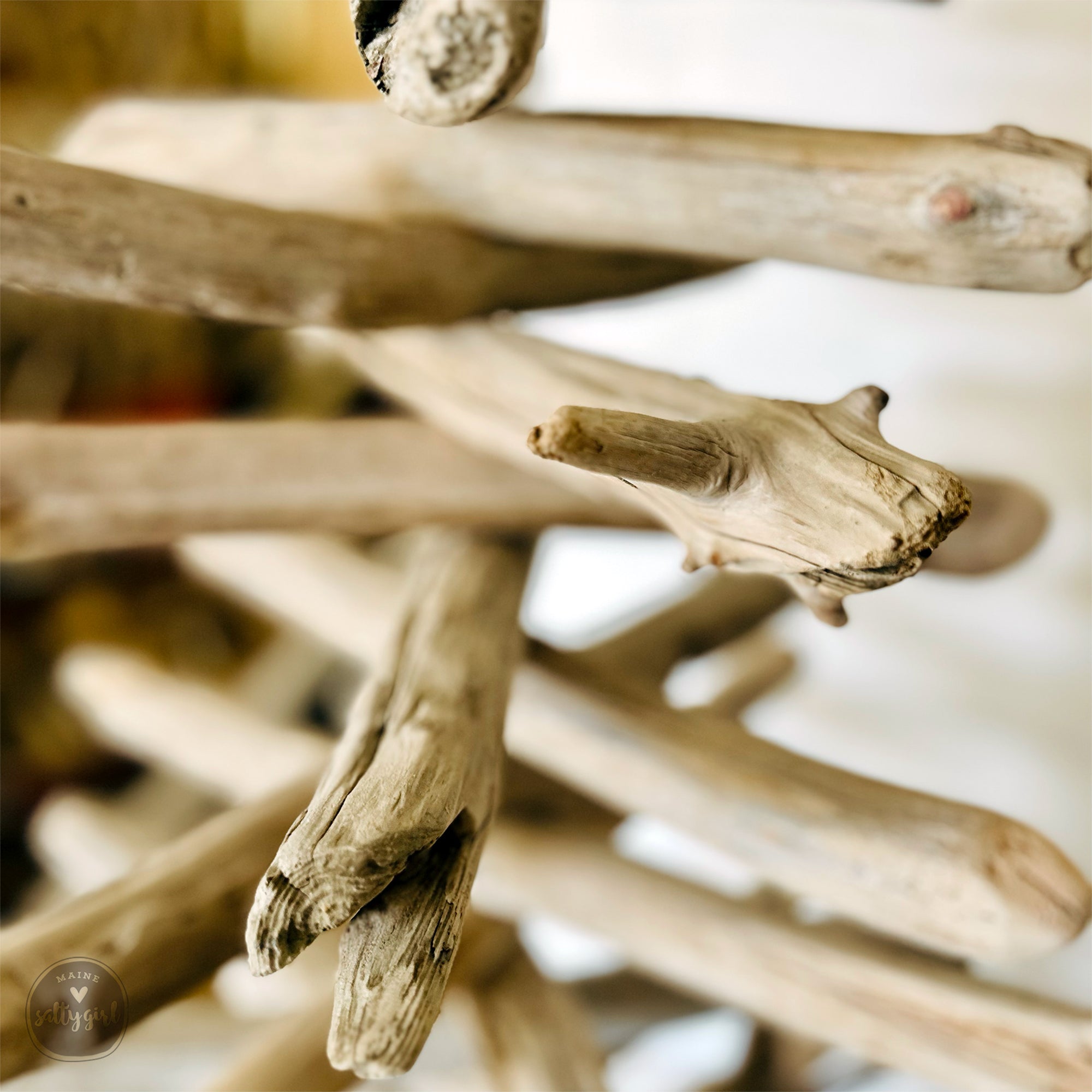 Driftwood Pencil Tree - Slim Christmas Tree 4-7 FT | Handmade Coastal Holiday Decor