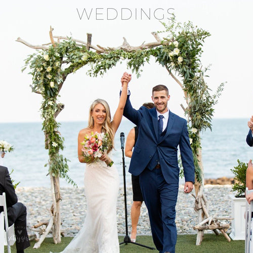Beach Driftwood Wedding Arch Rental - Coastal New England Decor
