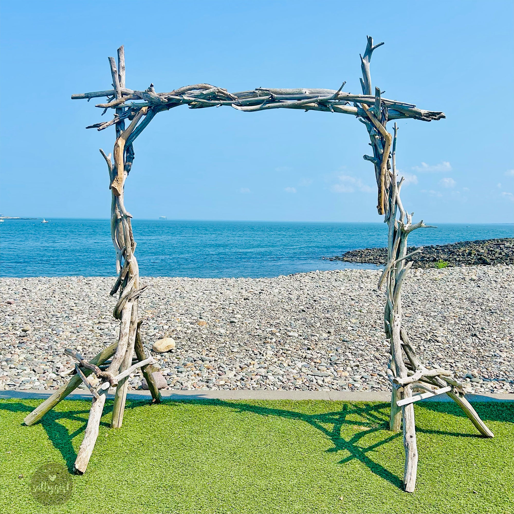 Wedding Arch made from Maine Driftwood - Curved Self-Standing Design - Delivery to ME, NH, MA
