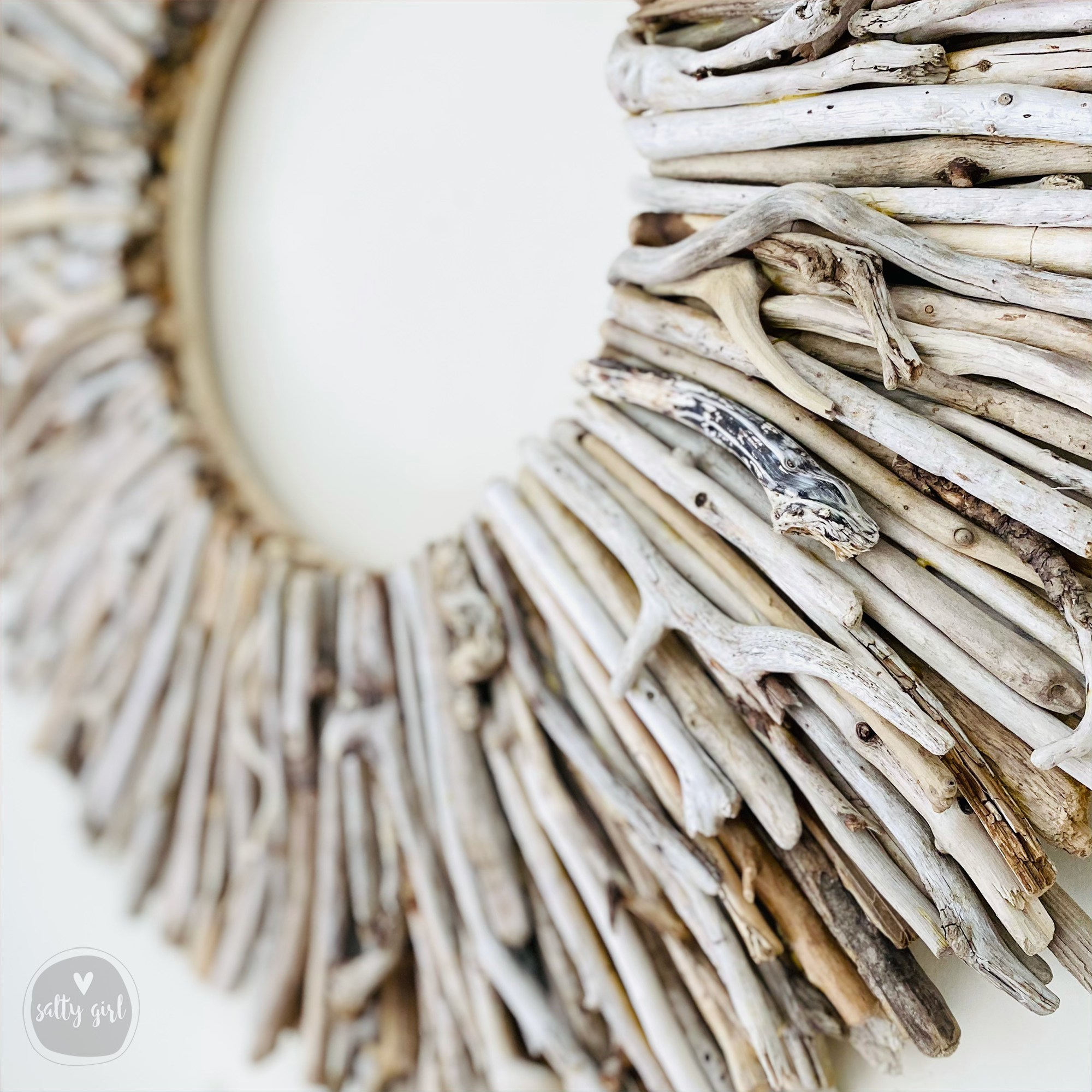 Driftwood Wreath Wall Decor with Natural Sun-Bleached Tones 30 - 42"
