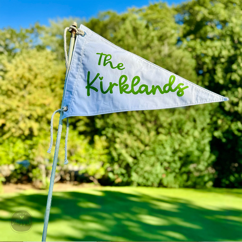 The Kirklands Golf Wedding Flag on golf course
