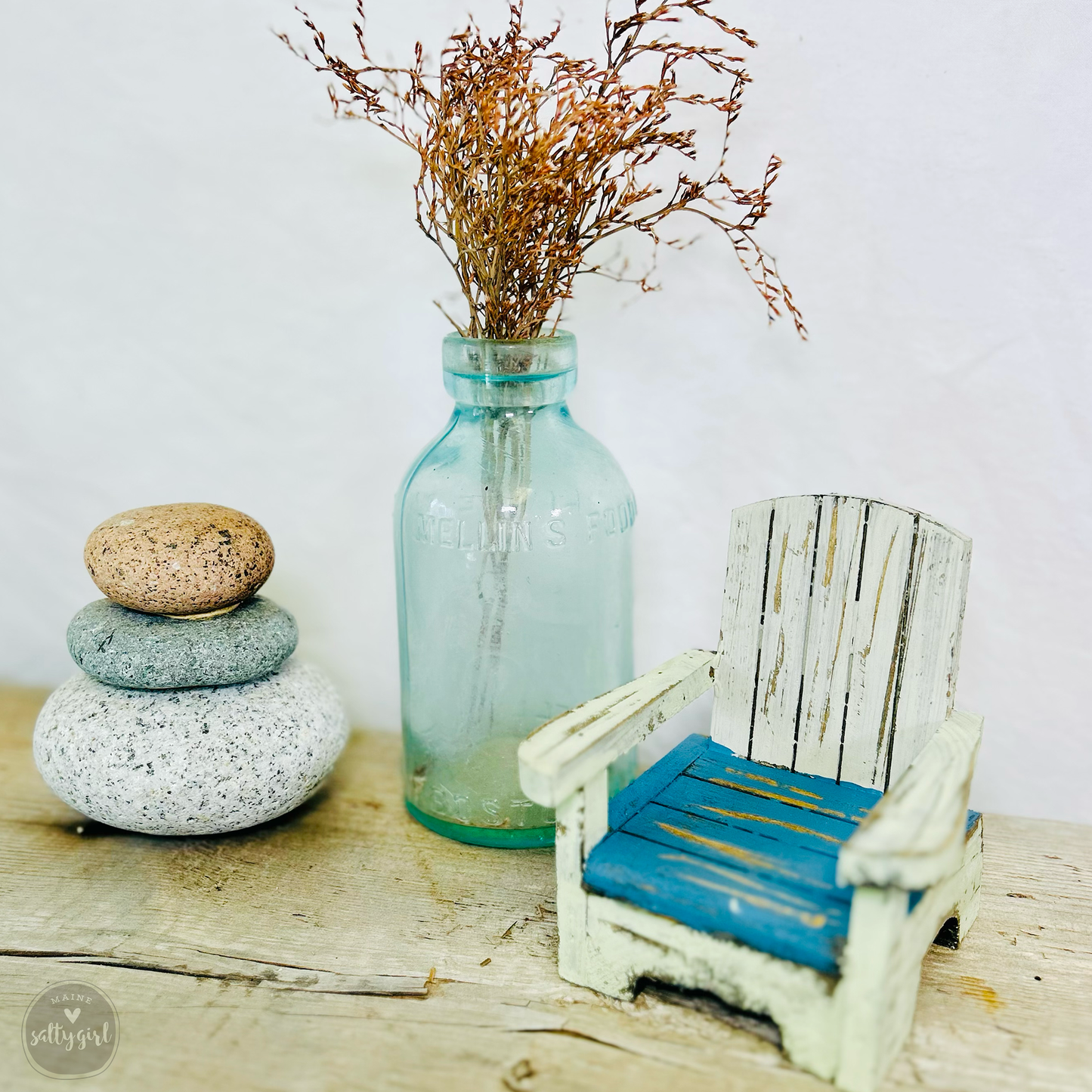 Mini Wooden Adirondack Chair - Distressed Beach House Decor, Cake Topper, Beach Lover's Gift